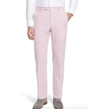 Country Club Prep Pink Seersucker Pants Men 34x32 Derby Wedding Preppy Golf prep